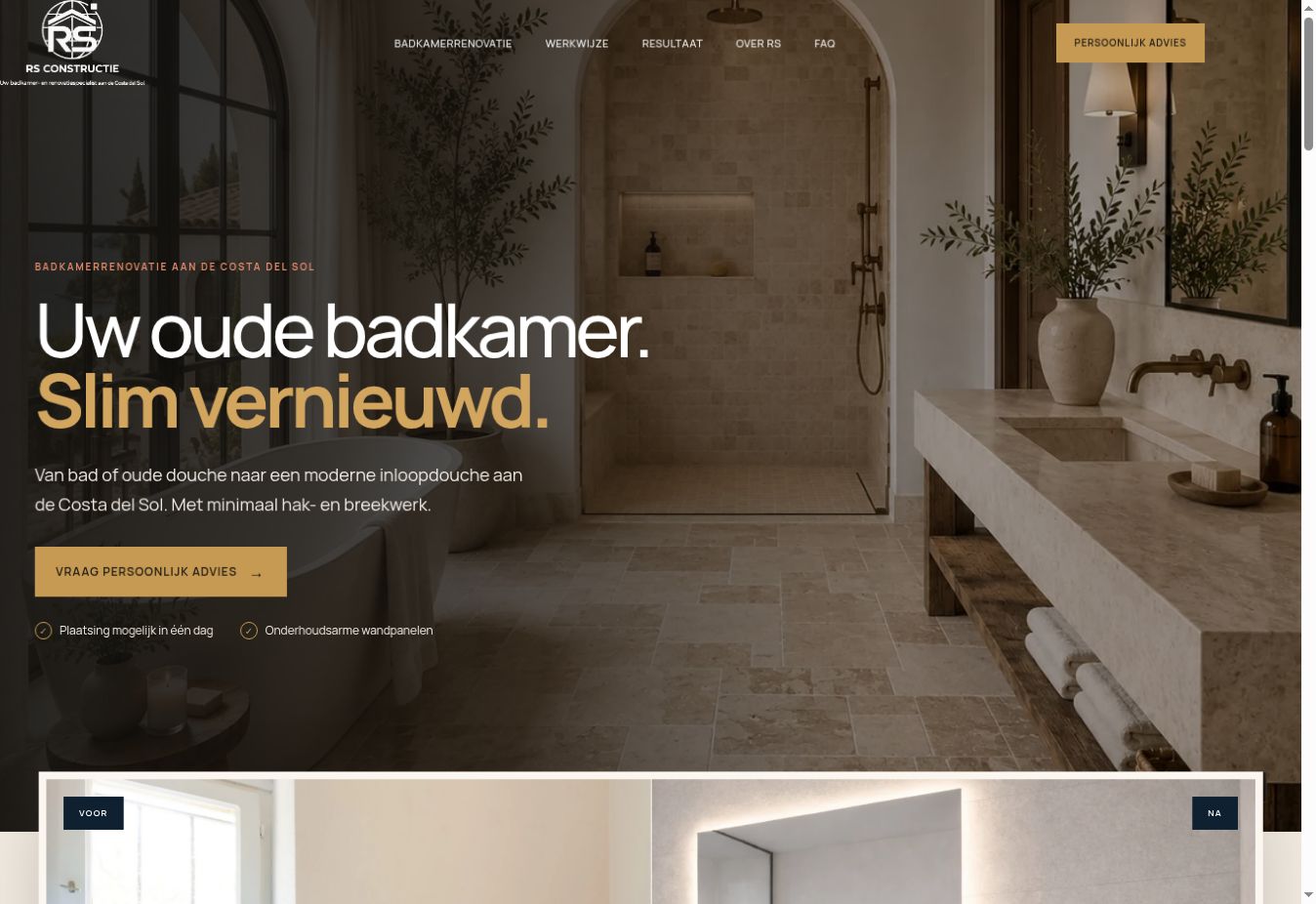 RS Constructie, interface gemaakt door Solveire